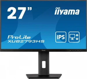 IIYAMA Monitor 27 cali XUB2793HS-B5 IPS,FHD,HDMI,DP,2x2W,HAS(150mm),300cd