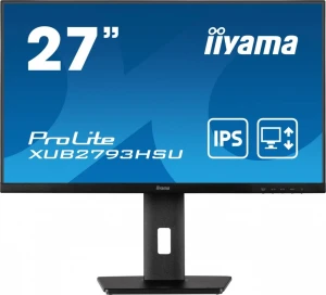 IIYAMA Monitor 27 cali XUB2793HSU-B5 IPS,FHD,HDMI,DP,USB,SLIM,HAS(150mm)