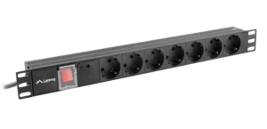 Lanberg Listwa zasilająca Rack PDU 19"  1U 10A 7X SCHUKO 2m czarny C14