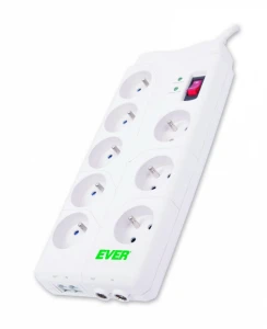 EVER Listwa Home  2M USB  8 gniazd Filtrująca